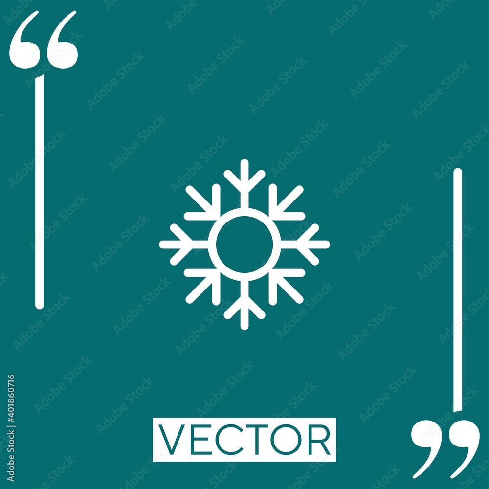 Poster snowflake vector icon linear icon. editable stroke line