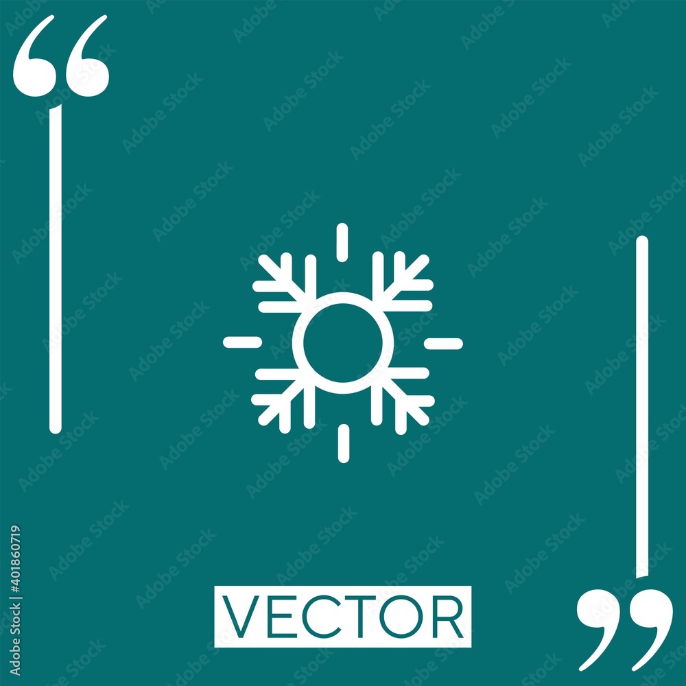 Poster snowflake vector icon linear icon. editable stroke line