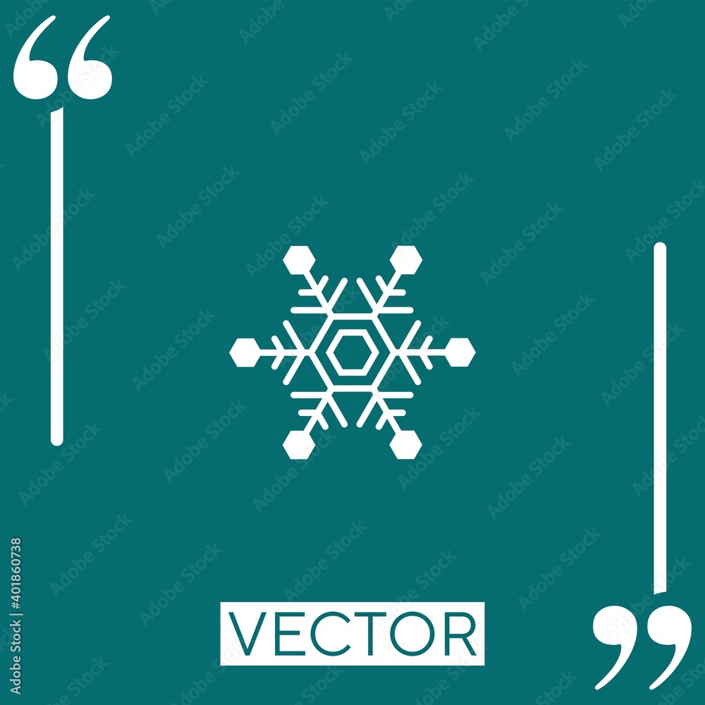 Poster snowflake vector icon linear icon. editable stroke line