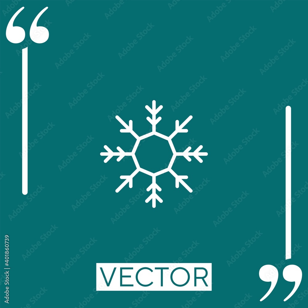 Poster snowflake vector icon linear icon. editable stroke line