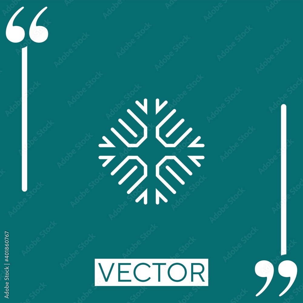 Poster snowflake vector icon linear icon. editable stroke line