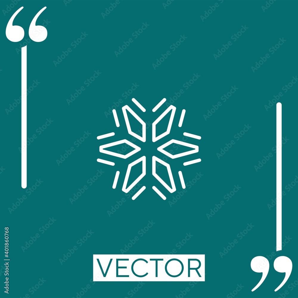 Poster snowflake vector icon linear icon. editable stroke line