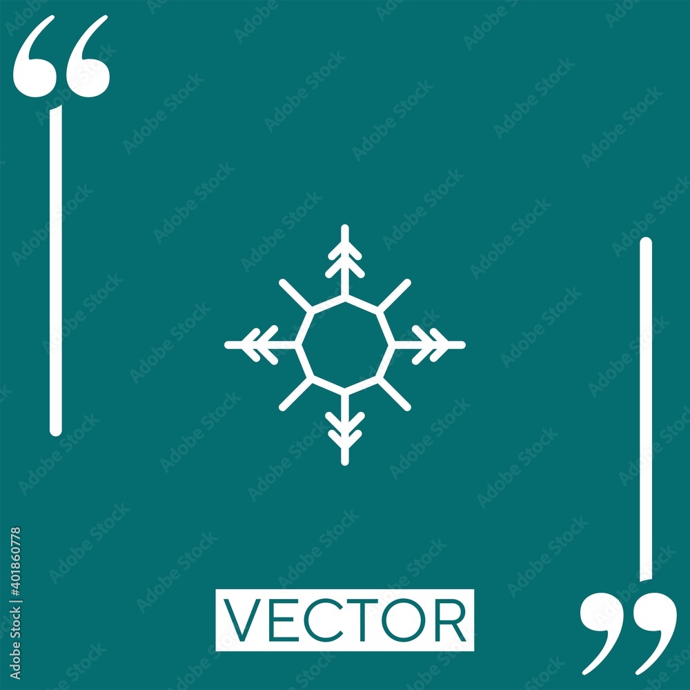 Poster snowflake vector icon linear icon. editable stroke line