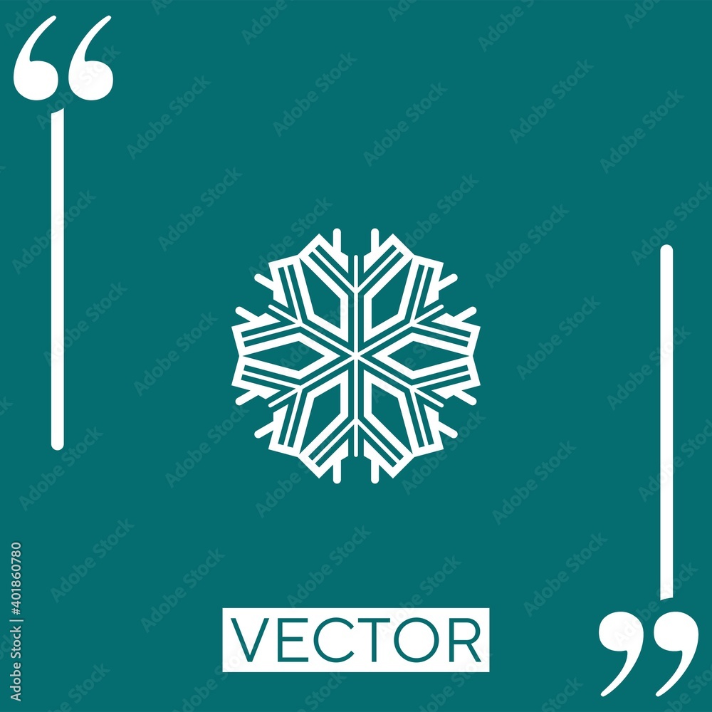 Poster snowflake vector icon linear icon. editable stroke line
