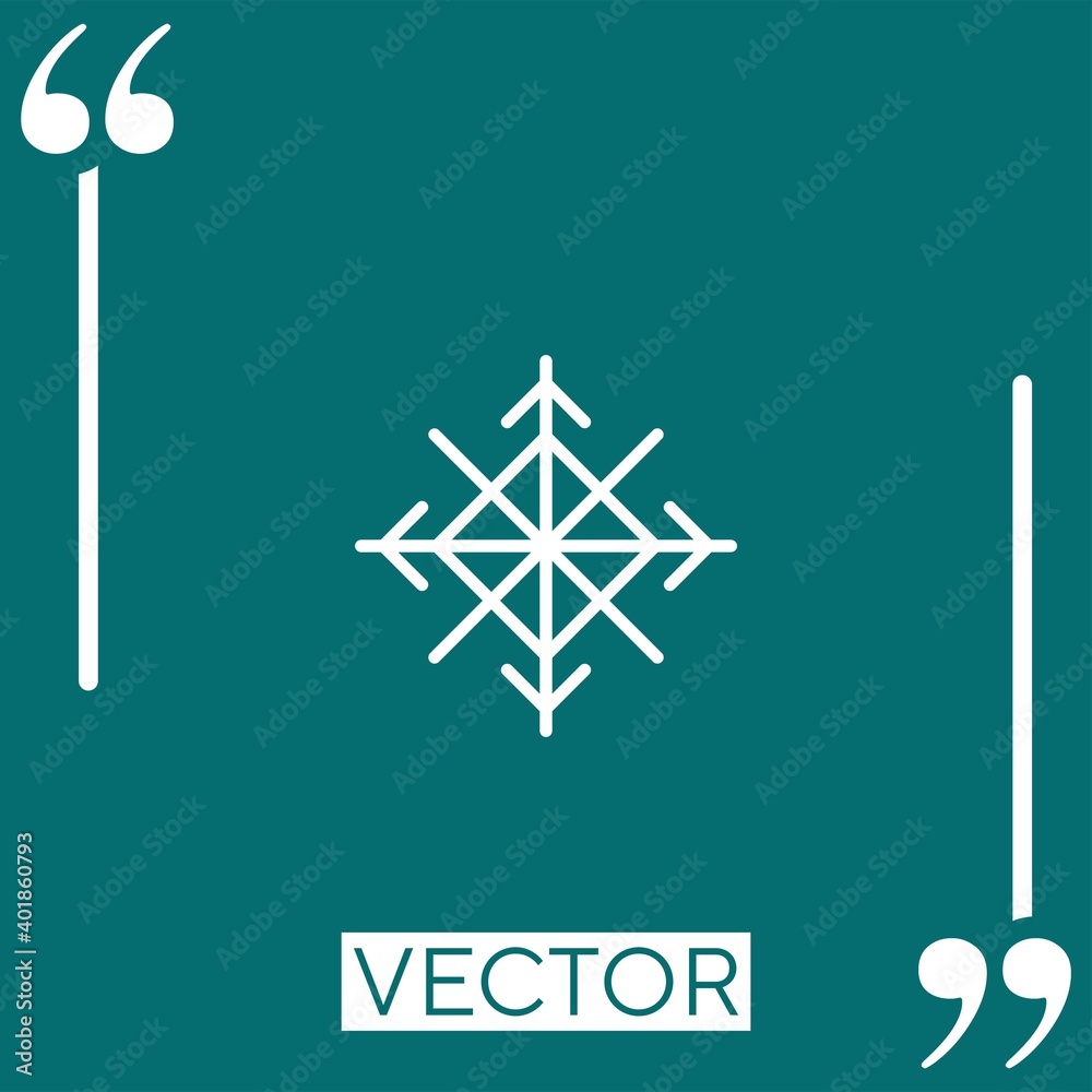Poster snowflake vector icon linear icon. editable stroke line
