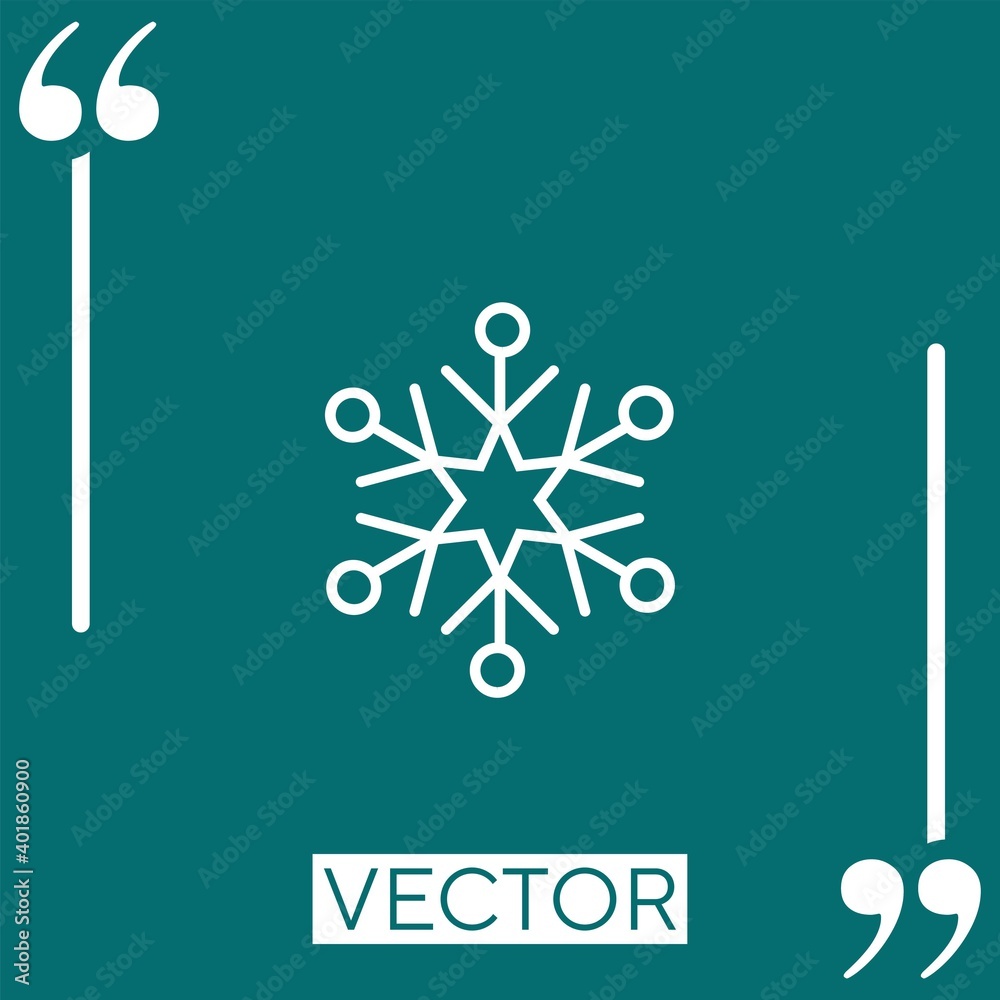 Poster snowflake vector icon linear icon. editable stroke line