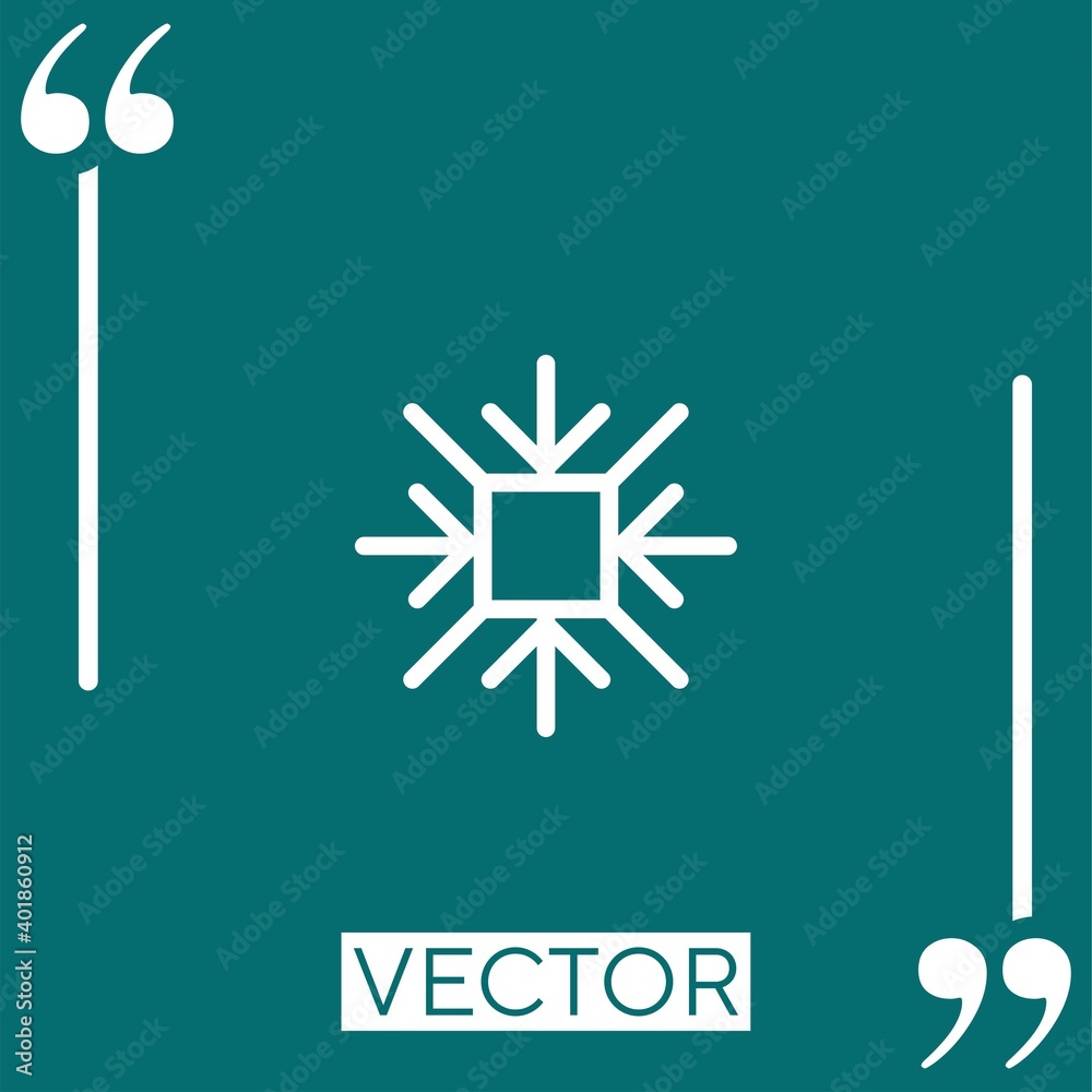 Poster snowflake vector icon linear icon. editable stroke line