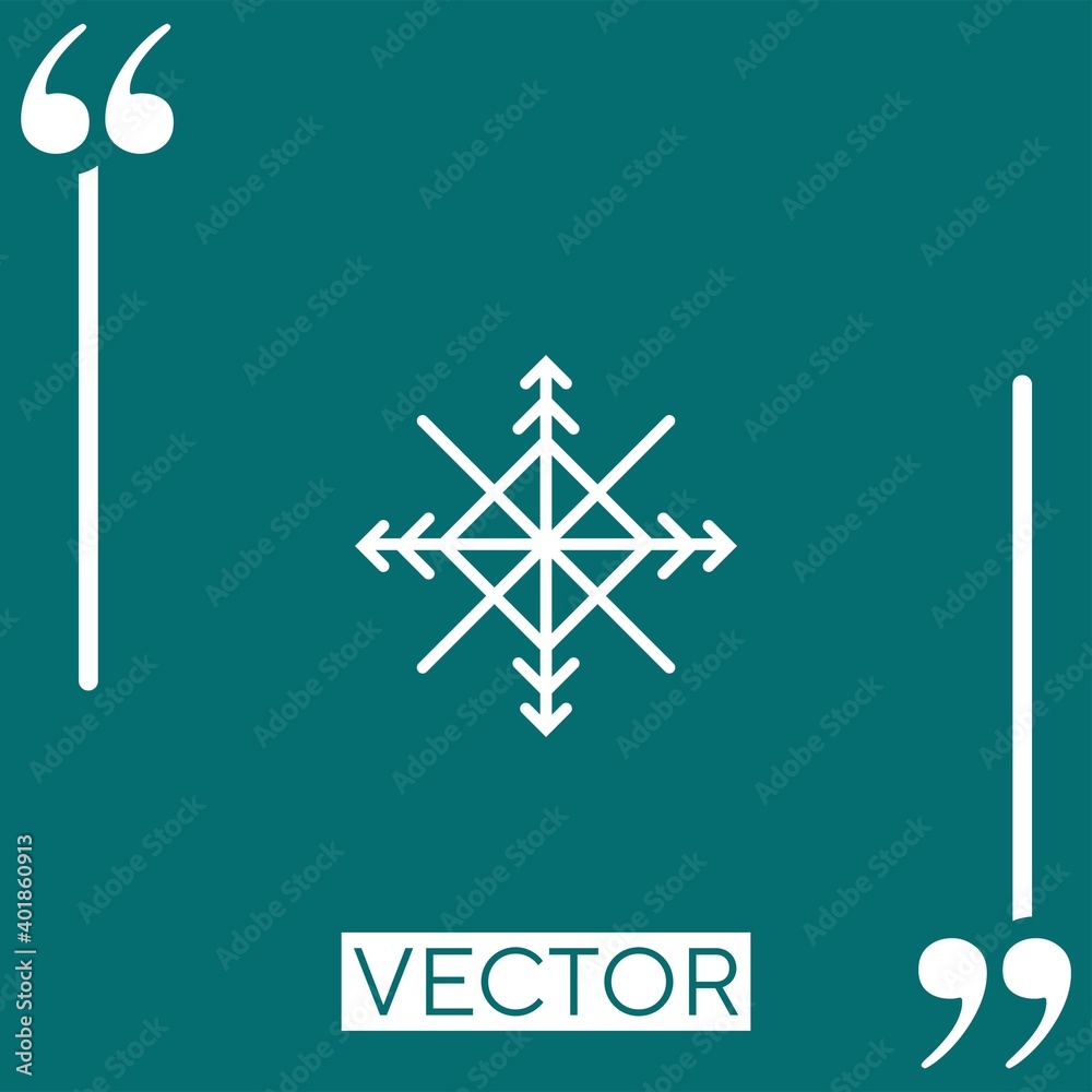 Poster snowflake vector icon linear icon. editable stroke line