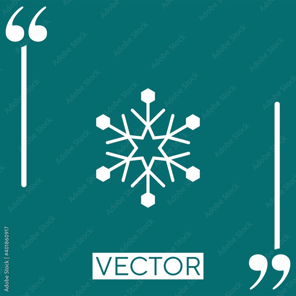 Poster snowflake vector icon linear icon. editable stroke line