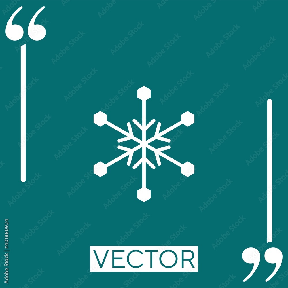 Poster snowflake vector icon linear icon. editable stroke line