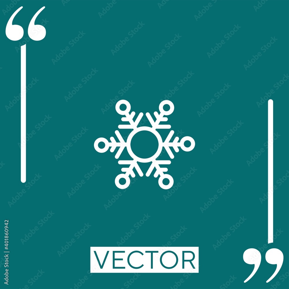 Poster snowflake vector icon linear icon. editable stroke line