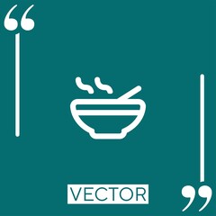 soup hot bowl Linear icon. Editable stroke line