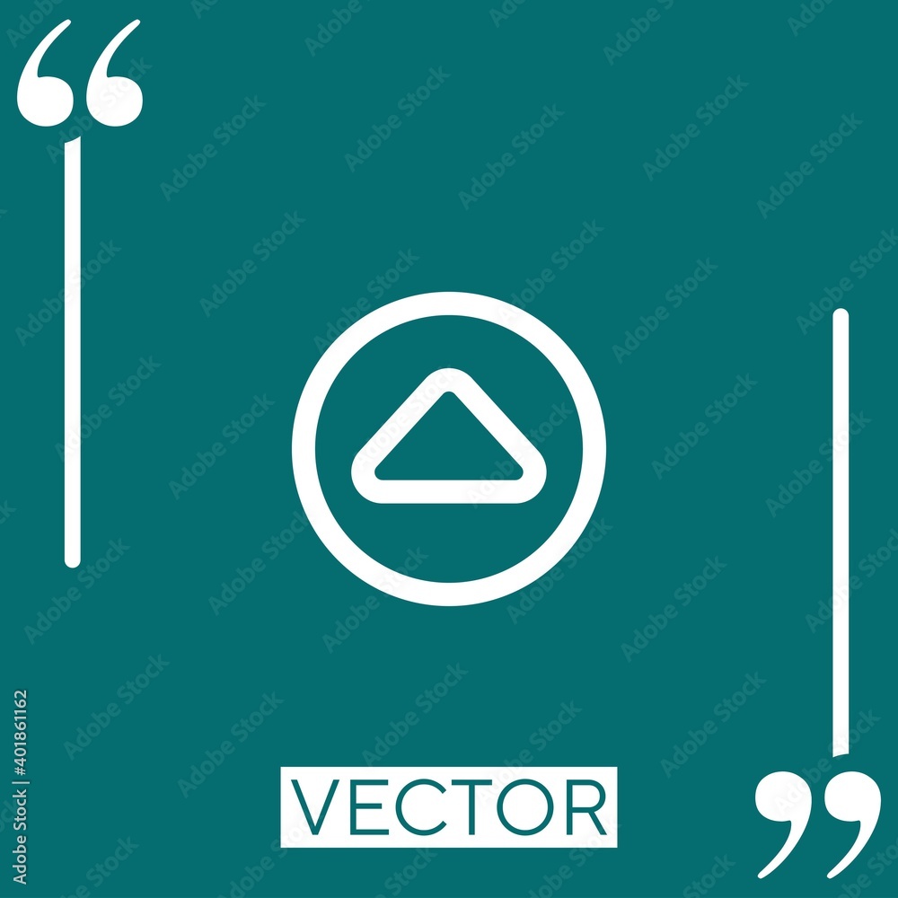Poster up triangular arrow outline in a circle linear icon. editable stroke line