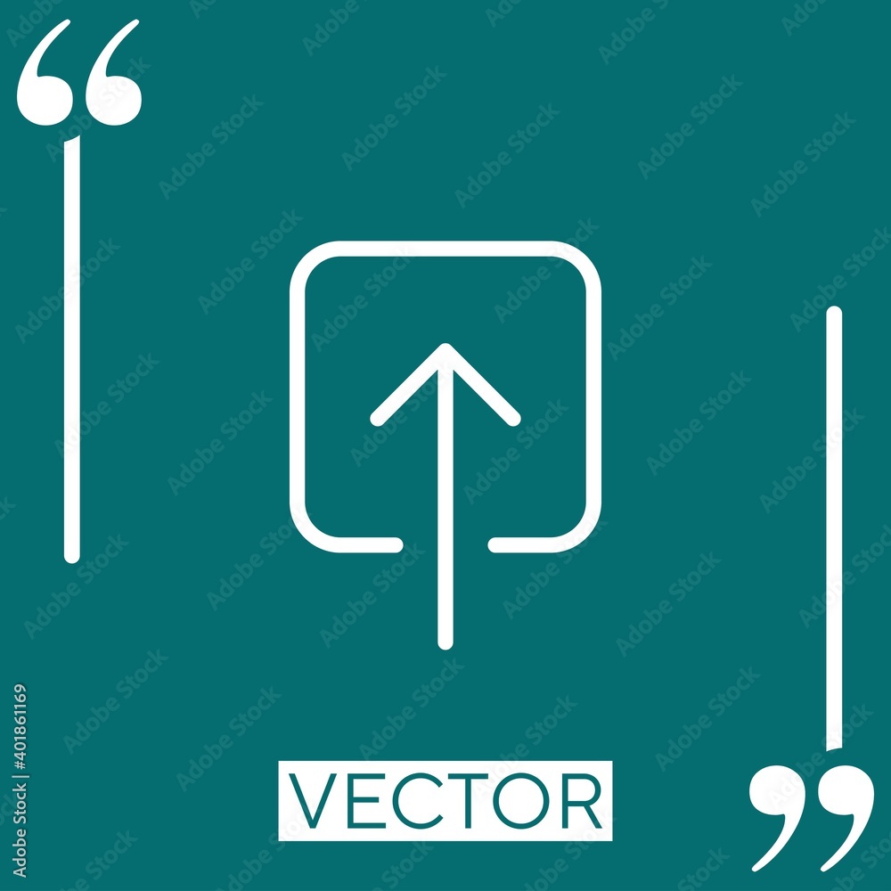 Poster uploading symbol linear icon. editable stroke line