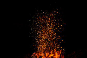 fire in the fireplace