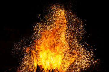 fire in the fireplace