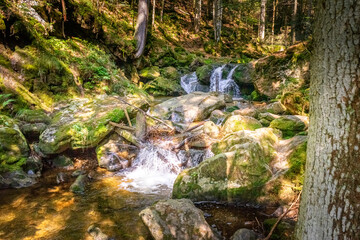 Naklejka na ściany i meble Hochfall Wasserfall im bayerischen Wald Deutschland