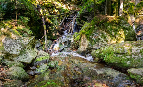 Hochfall Wasserfall im bayerischen Wald Deutschland