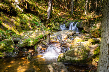 Hochfall Wasserfall im bayerischen Wald Deutschland