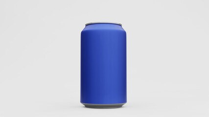 Aluminium  can or soda pack mock up  isolated on white background. 3D rendering
