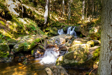 Hochfall Wasserfall im bayerischen Wald Deutschland