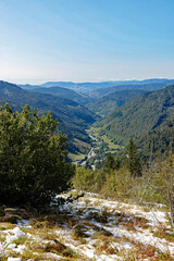 Fototapeta na wymiar Blick vom Feldberg ins Tal Hochformat