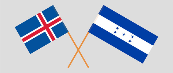 Crossed flags of Iceland and Honduras