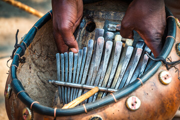 traditional music instrument, zimbabwe, africa - obrazy, fototapety, plakaty