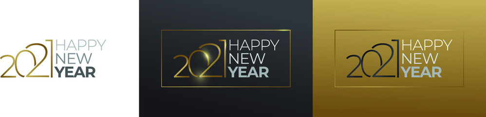 Happy New Year 2021 vector illustration.
