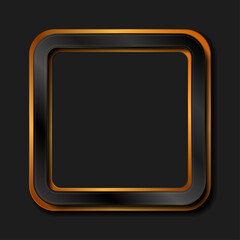 Black and bronze abstract square frame geometric background. Vector illustration