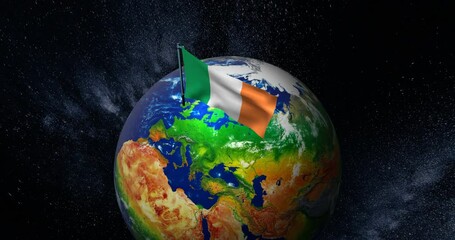 3d rendering globe with Irish flag - Powered by Adobe