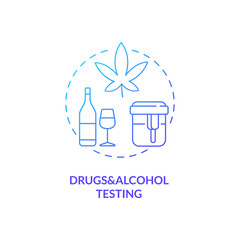 Drugs and alcohol testing concept icon. Impairment and intoxication level idea thin line illustration. Detecting potential substance abuse problems. Vector isolated outline RGB color drawing