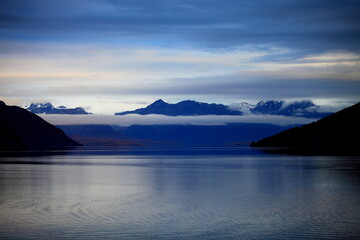 view of the fjord and mountains in northern Norway