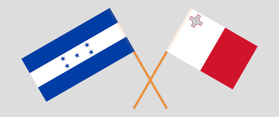 Crossed flags of Honduras and Malta