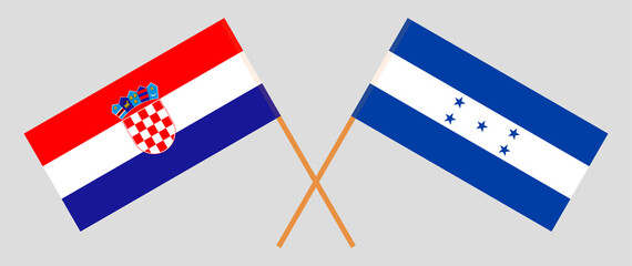 Crossed flags of Croatia and Honduras