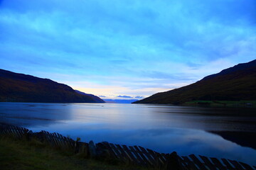 view of the fjord and mountains in northern Norway