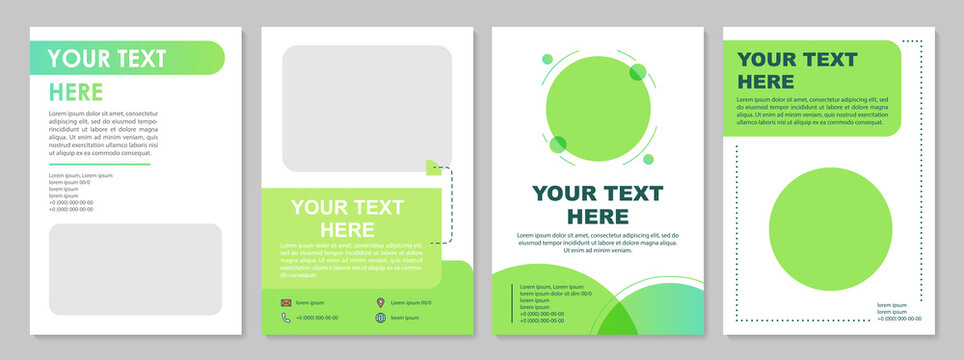 Minimalistic green brochure template. Multipurpose slides. Flyer, booklet, leaflet print, cover design with text space. Vector layouts for magazines, annual reports, advertising posters