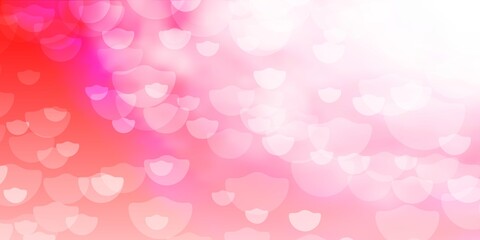 Light Red vector pattern with circles.