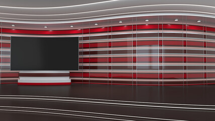 Virtual  Studio 3d  background with  horizontal strips