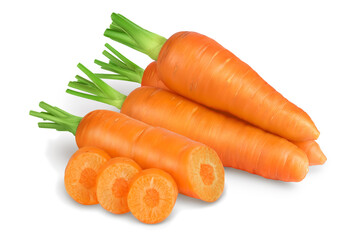 Carrot isolated on white background with clipping path and full depth of field