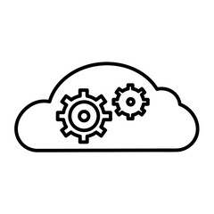 Cloud storage icon. Pictogram for backup. Isolated on white background.