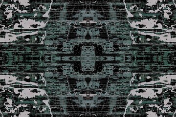 intricate patterns and designs based on single photograph of green and white Moroccan floor tile mosaic in Marrakesh