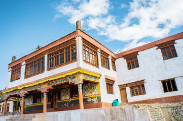 Buddhist monastery, Buddhist gompa, Panoramas of the Himalayas, North India, Ladakh and Kashmir, Zanskar, Tibet and the Tibetan plateau, traditional thai house