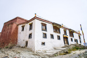 Fototapeta na wymiar Buddhist monastery, Buddhist gompa, Panoramas of the Himalayas, North India, Ladakh and Kashmir, Zanskar, Tibet and the Tibetan plateau