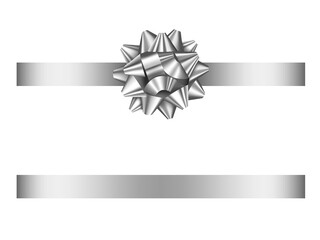 silver bow and ribbon