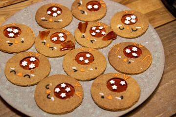 A plate of delicious cookies in the shape of little birds