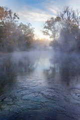 Obraz na płótnie Canvas Cold Winter Morning Sunrise at Wekiwa Spring State Park Central Florida