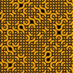 brightly coloured maze and labyrinth puzzle in bright black and gold colours