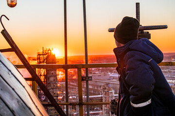 person in the sunset