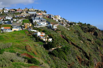 cliff houses at Garajau, Funchal, Madeira Island, Portugal
